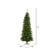 7'6"Hx36"W Slim Salem Pine Artificial Christmas Tree, LED Pre-Lit -Green - A103076LED