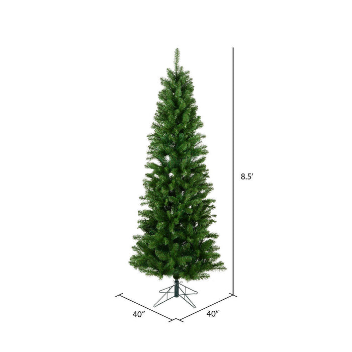 8'6"Hx40"W Slim Salem Pine Artificial Christmas Tree, Unlit -Green - A103080