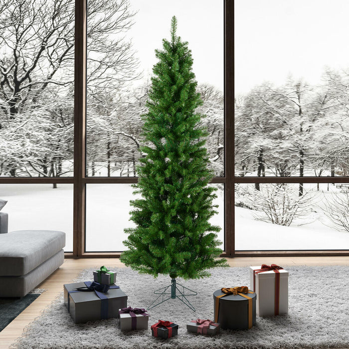 9'6"Hx44"W Slim Salem Pine Artificial Christmas Tree, Unlit -Green - A103085