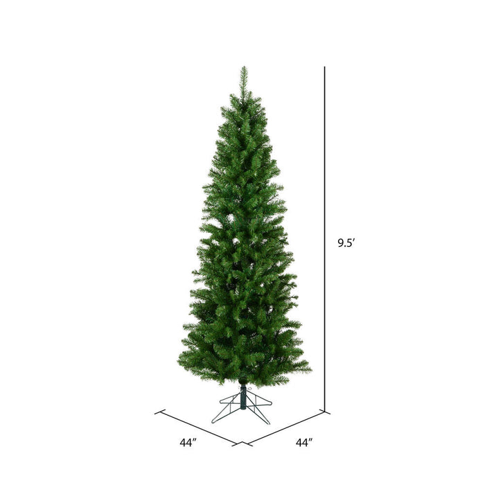 9'6"Hx44"W Slim Salem Pine Artificial Christmas Tree, Unlit -Green - A103085