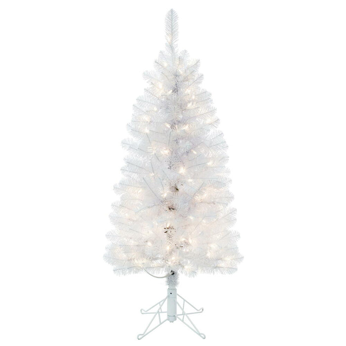 4'6"Hx24"W Pencil White Salem Pine Artificial Christmas Tree, LED Pre-Lit -White - A103246LED