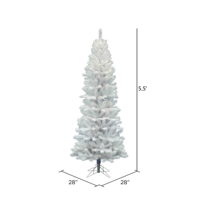 5'6"Hx28"W Pencil White Salem Pine Artificial Christmas Tree, Unlit -White - A103255
