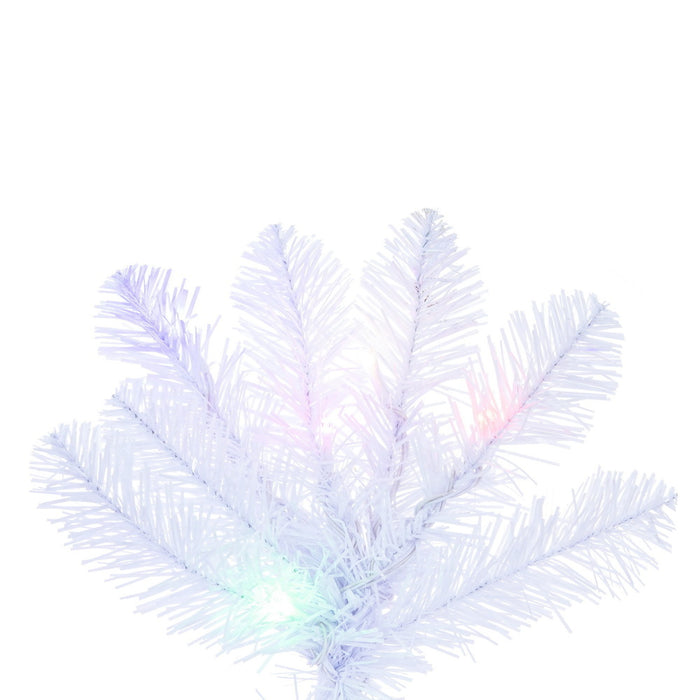 8'6"Hx40"W Pencil White Salem Pine Artificial Christmas Tree, Micro LED Pre-Lit (Multi-Mode) -White - A103281LEDCC