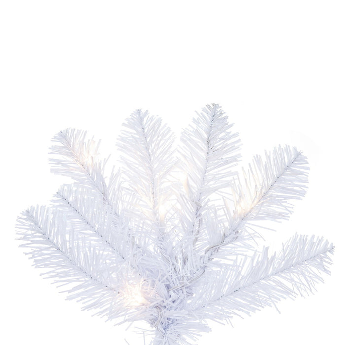 6'6"Hx32"W Pencil White Salem Pine Artificial Christmas Tree, Micro LED Pre-Lit (Multi-Mode) -White - A103266LEDCC