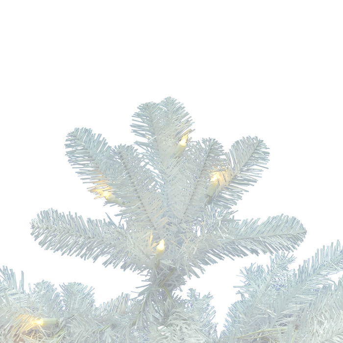 8'6"Hx40"W Pencil White Salem Pine Artificial Christmas Tree, LED Pre-Lit -White - A103281LED