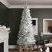 8'6"Hx40"W Pencil White Salem Pine Artificial Christmas Tree, LED Pre-Lit -White - A103281LED