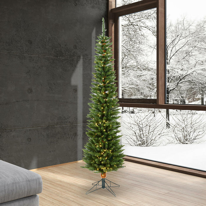 5'6"Hx18"W Pole Durham Pine Artificial Christmas Tree, Micro LED Pre-Lit (Multi-Mode) -Green - A103658LEDCC