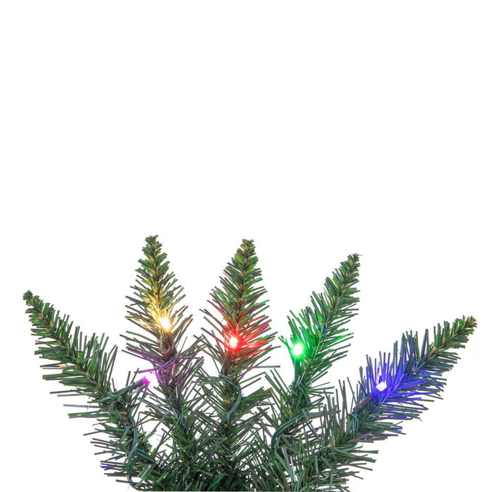 6'6"Hx20"W Pole Durham Pine Artificial Christmas Tree, Micro LED Pre-Lit (Multi-Mode) -Green - A103668LEDCC