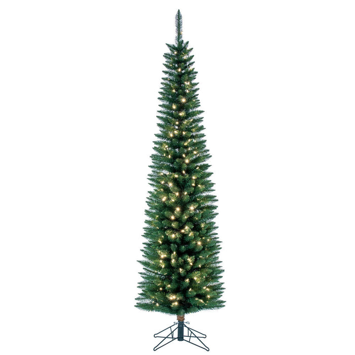 6'6"Hx20"W Pole Durham Pine Artificial Christmas Tree, LED Pre-Lit -Green - A103666LED