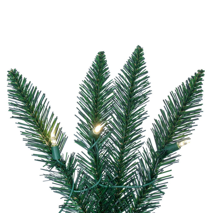 7'6"Hx23"W Pole Durham Pine Artificial Christmas Tree, LED Pre-Lit -Green - A103676LED