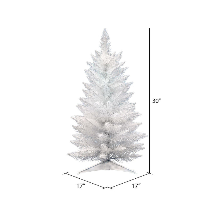 2'6"Hx17"W Pencil Sparkle White Spruce Artificial Christmas Tree, Unlit -White - A104030