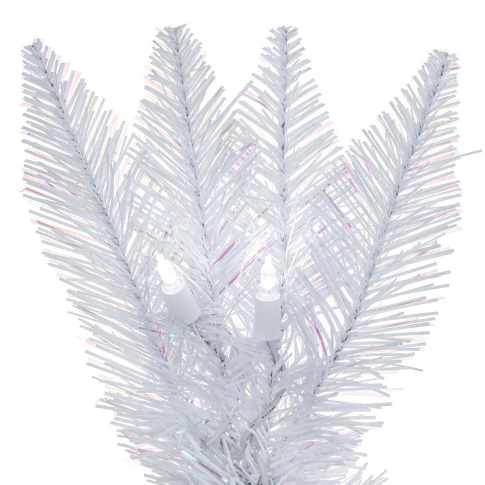 2'6"Hx17"W Pencil Sparkle White Spruce Artificial Christmas Tree, LED Pre-Lit -White - A104031LED
