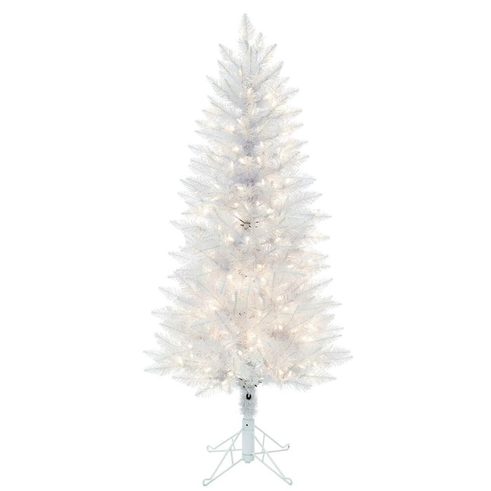 5'Hx25"W Pencil Sparkle White Spruce Artificial Christmas Tree, LED Pre-Lit -White - A104051LED