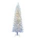 7'6"Hx34"W Pencil Sparkle White Spruce Artificial Christmas Tree, LED Pre-Lit -White - A104076LED