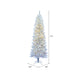 7'6"Hx34"W Pencil Sparkle White Spruce Artificial Christmas Tree, LED Pre-Lit -White - A104076LED