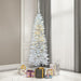 7'6"Hx34"W Pencil Sparkle White Spruce Artificial Christmas Tree, LED Pre-Lit -White - A104076LED