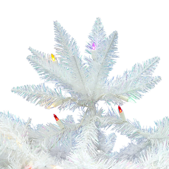 5'Hx25"W Pencil Sparkle White Spruce Artificial Christmas Tree, LED Pre-Lit (Multicolor) -White - A104052LED