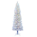 7'6"Hx34"W Pencil Sparkle White Spruce Artificial Christmas Tree, LED Pre-Lit (Multicolor) -White - A104077LED