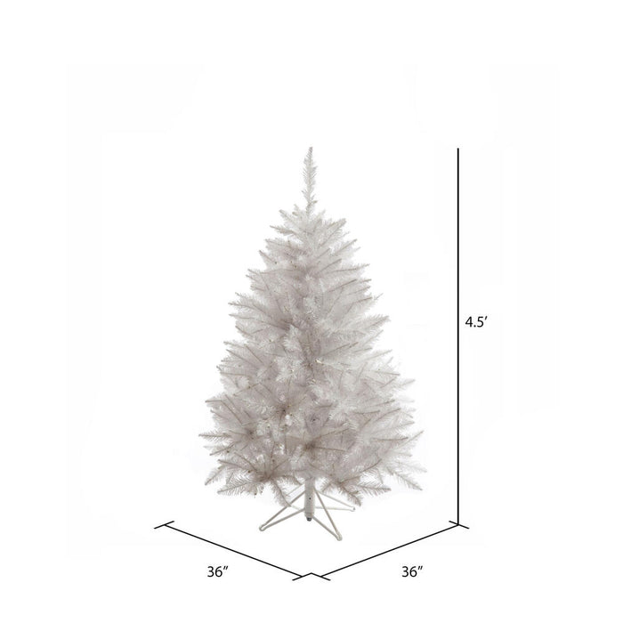 4'6"Hx36"W Sparkle White Spruce Artificial Christmas Tree, Unlit -White - A104145