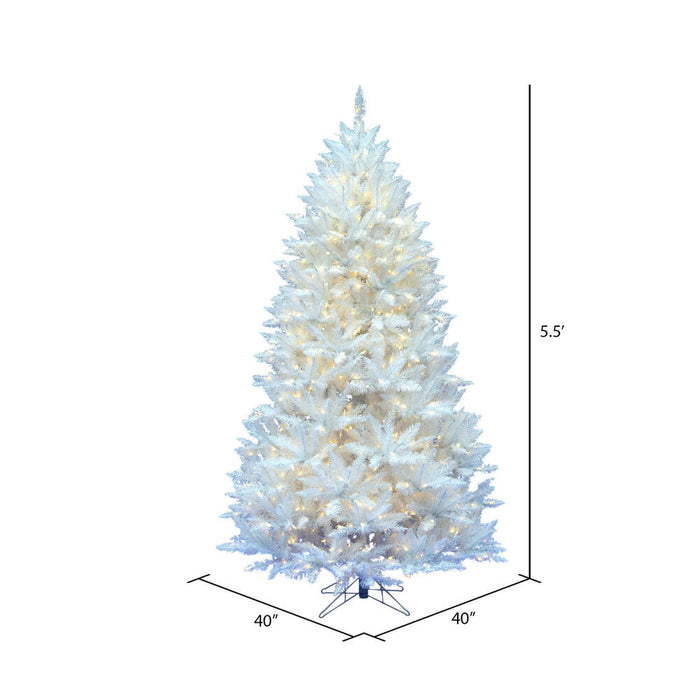 5'6"Hx40"W Sparkle White Spruce Artificial Christmas Tree, LED Pre-Lit -White - A104156LED
