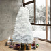6'6"Hx46"W Sparkle White Spruce Artificial Christmas Tree, Unlit -White - A104165