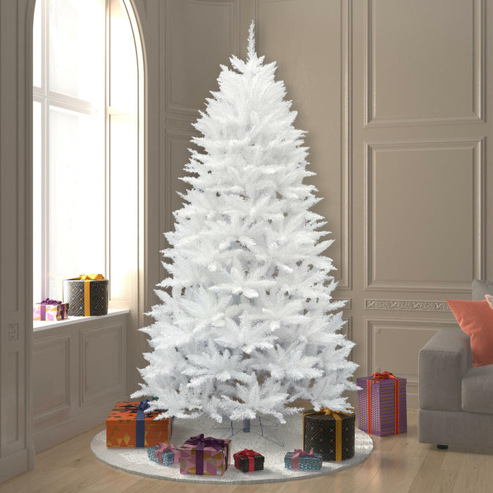 7'6"Hx52"W Sparkle White Spruce Artificial Christmas Tree, Unlit -White - A104175