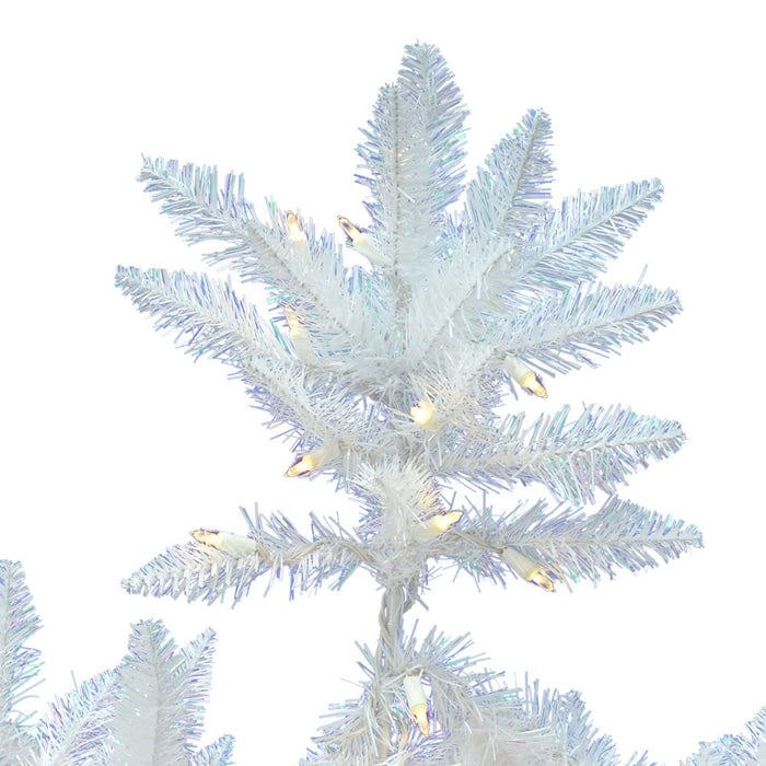 8'6"Hx58"W Sparkle White Spruce Artificial Christmas Tree, LED Pre-Lit -White - A104181LED