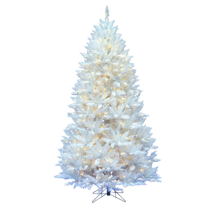 14'Hx88"W Sparkle White Spruce Artificial Christmas Tree, LED Pre-Lit -White - A104196LED