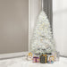 7'6"Hx52"W Sparkle White Spruce Artificial Christmas Tree, LED Pre-Lit -White - A104176LED