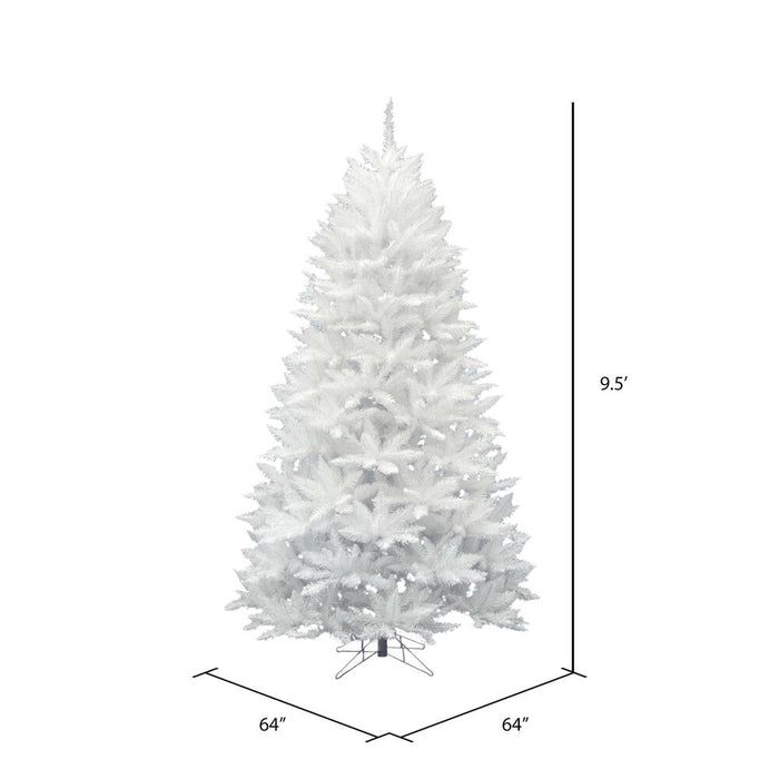 9'6"Hx64"W Sparkle White Spruce Artificial Christmas Tree, Unlit -White - A104185