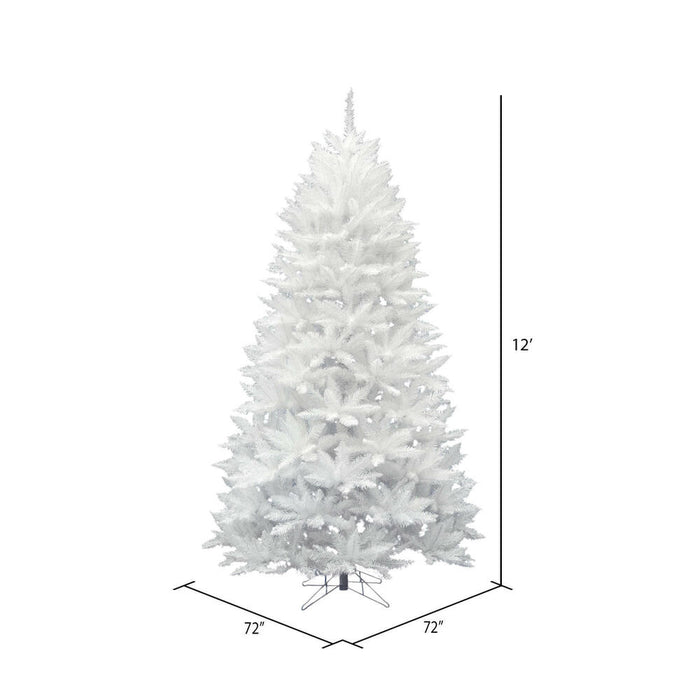 12'Hx72"W Sparkle White Spruce Artificial Christmas Tree, Unlit -White - A104190