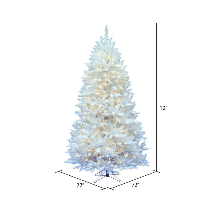 12'Hx72"W Sparkle White Spruce Artificial Christmas Tree, LED Pre-Lit -White - A104191LED
