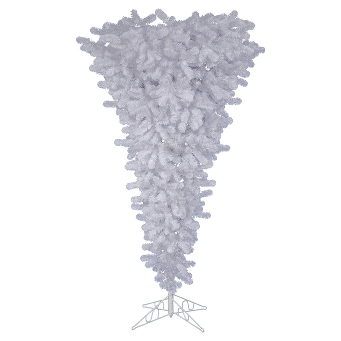 7'6"Hx60"W Upside-Down American Pine Artificial Christmas Tree, Unlit -White - A107575