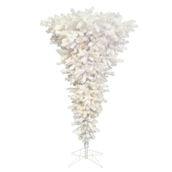 5'6"Hx38"W Upside-Down American Pine Artificial Christmas Tree, LED Pre-Lit -White - A107556LED