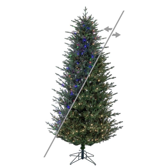 6'6"Hx46"W PE Slim Itasca Fraser Artificial Christmas Tree, Micro LED Pre-Lit (Multi-Mode) -Green - A110266LEDCC