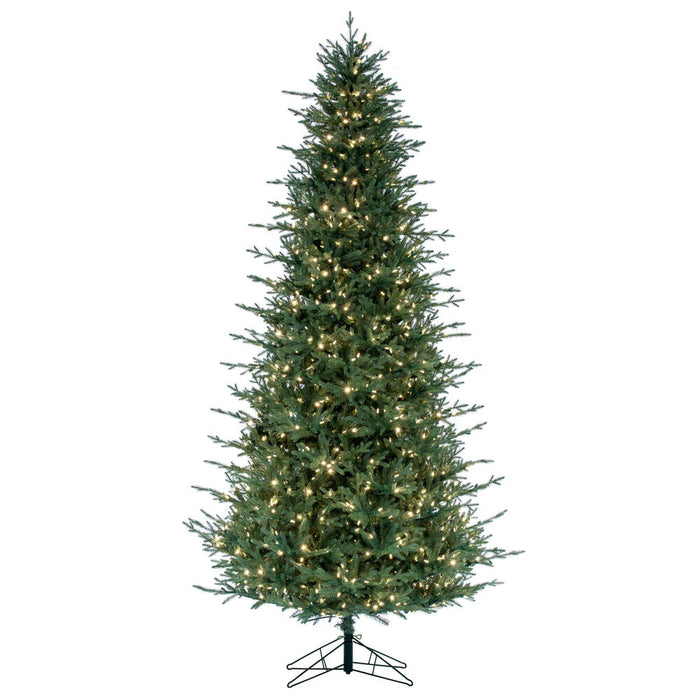 9'6"Hx60"W PE Slim Itasca Fraser Artificial Christmas Tree, LED Pre-Lit -Green - A110286LED