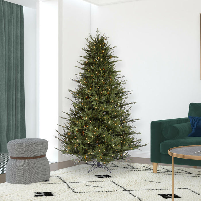 6'6"Hx56"W PE Itasca Fraser Artificial Christmas Tree, Micro LED Pre-Lit (Multi-Mode) -Green - A110366LEDCC