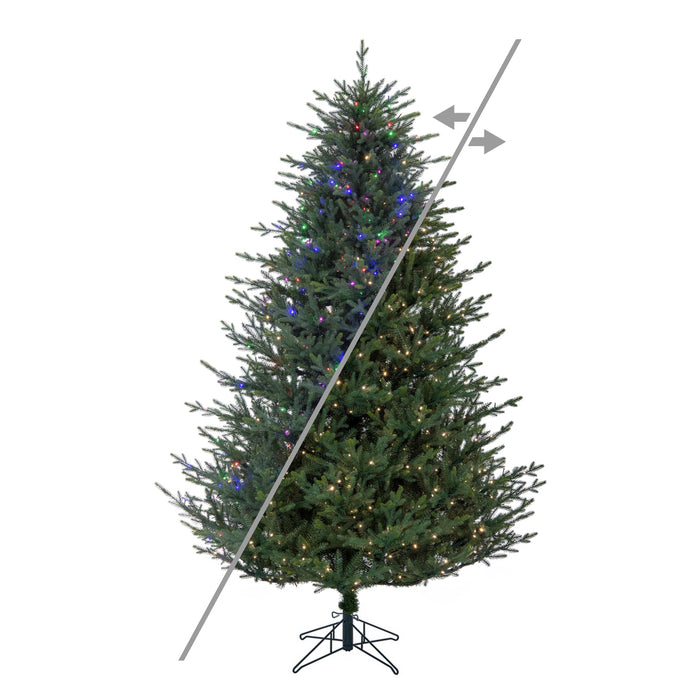 4'6"Hx41"W PE Itasca Fraser Artificial Christmas Tree, Micro LED Pre-Lit (Multi-Mode) -Green - A110346LEDCC