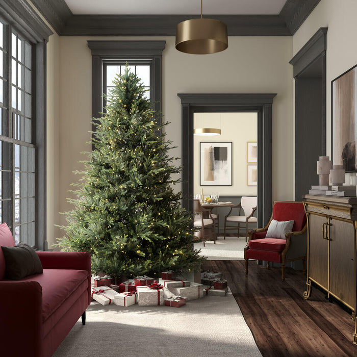 8'6"Hx70"W PE Itasca Fraser Artificial Christmas Tree, Micro LED Pre-Lit (Multi-Mode) -Green - A110381LEDCC