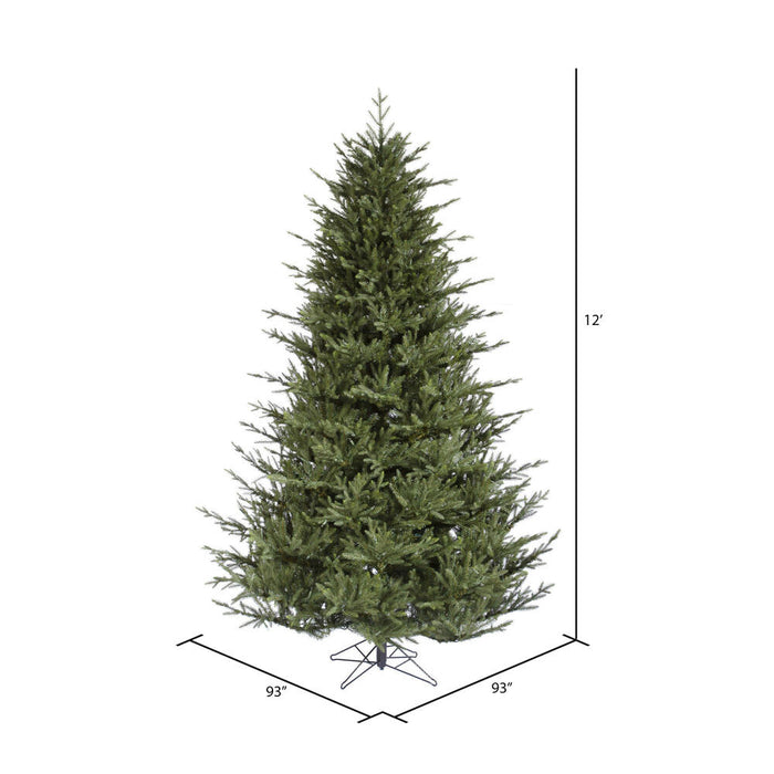 12'Hx93"W PE Itasca Fraser Artificial Christmas Tree, Unlit -Green - A110390