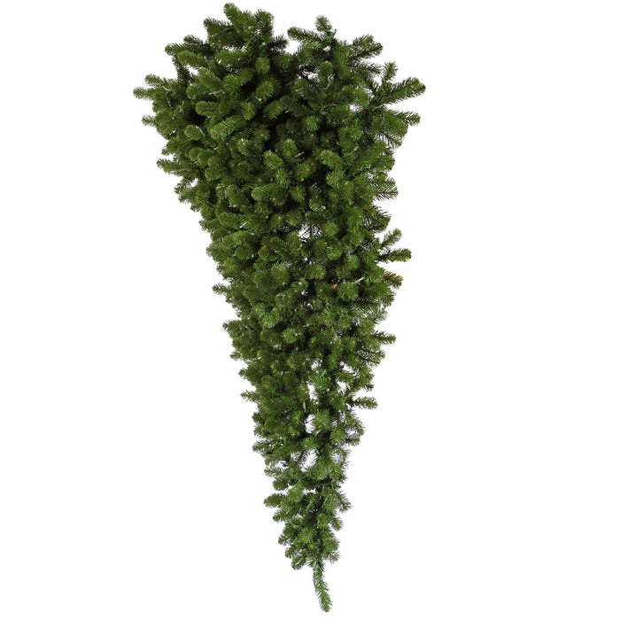 6'Hx61"W Hanging Upside-Down Half-Tree/Wall American Pine Artificial Christmas Tree, Unlit -Green - A117425