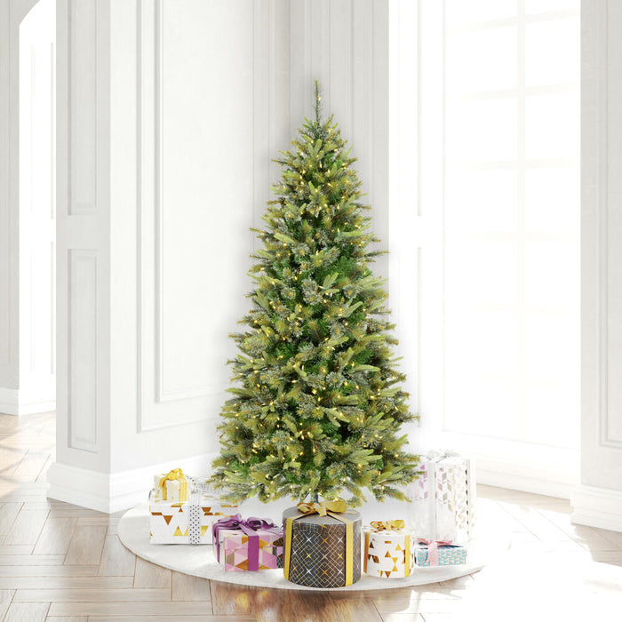 6'6"Hx42"W PE Slim Cashmere Pine Artificial Christmas Tree, LED Pre-Lit -Green - A118166LED