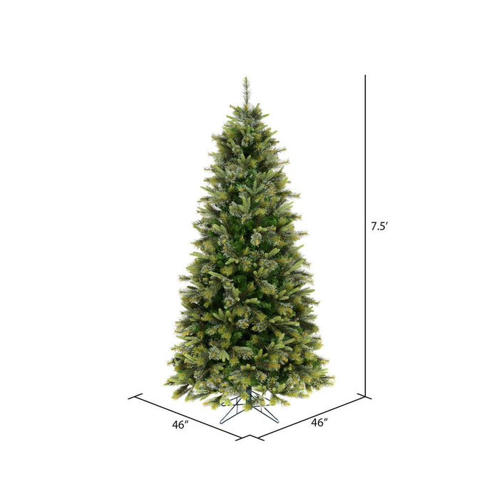 7'6"Hx46"W PE Slim Cashmere Pine Artificial Christmas Tree, Unlit -Green - A118175
