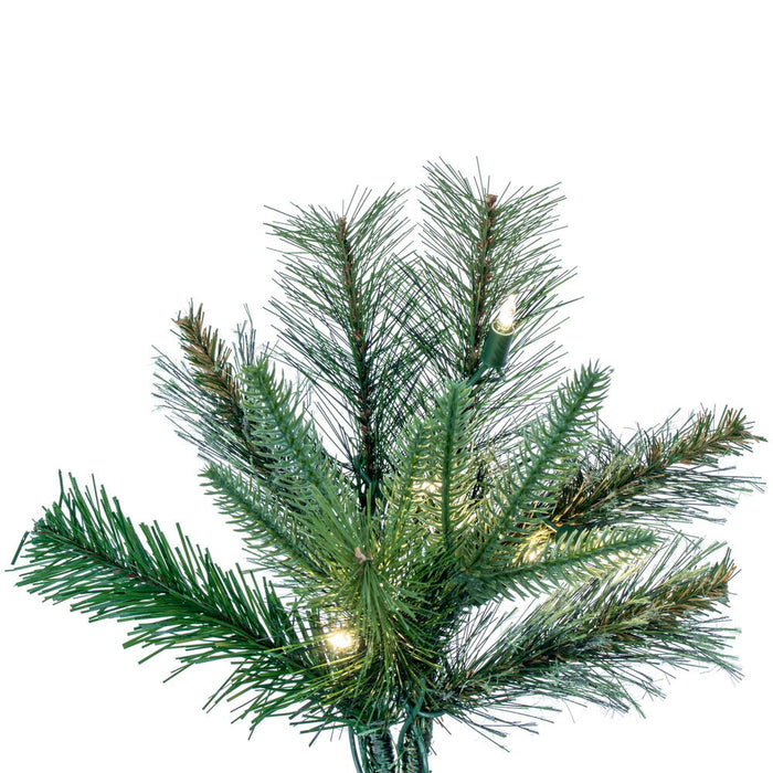 7'6"Hx46"W PE Slim Cashmere Pine Artificial Christmas Tree, LED Pre-Lit -Green - A118176LED