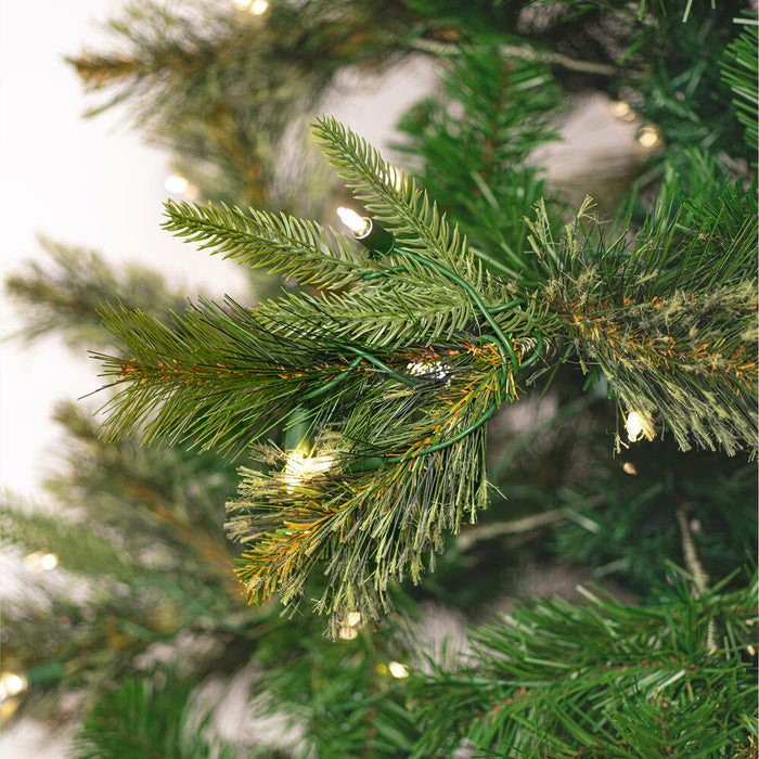 6'6"Hx42"W PE Slim Cashmere Pine Artificial Christmas Tree, LED Pre-Lit -Green - A118166LED