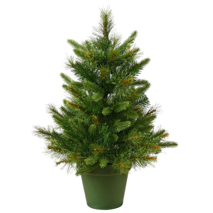 2'Hx21"W PE Cashmere Pine Artificial Christmas Tree, Unlit -Green - A118224