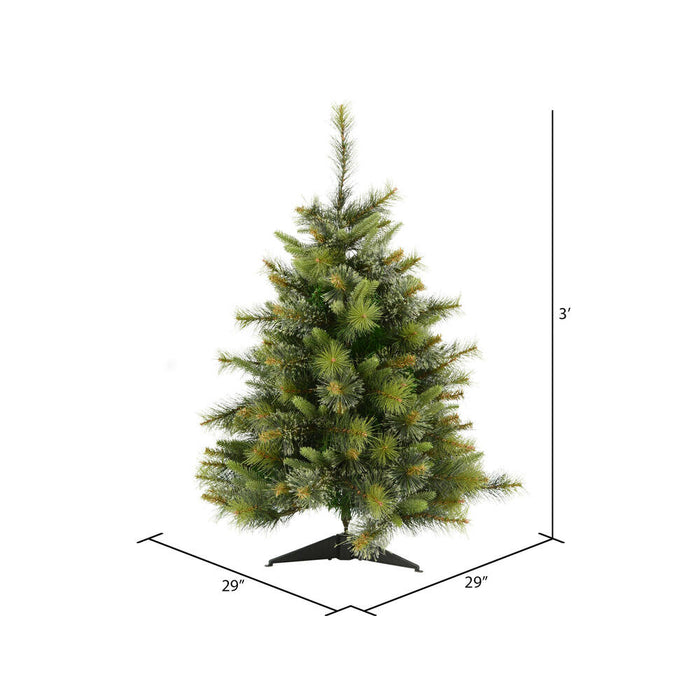 3'Hx29"W PE Cashmere Pine Artificial Christmas Tree, Unlit -Green - A118230