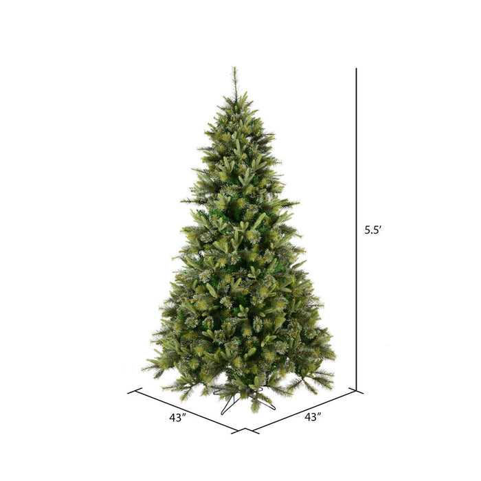 5'6"Hx43"W PE Cashmere Pine Artificial Christmas Tree, Unlit -Green - A118255