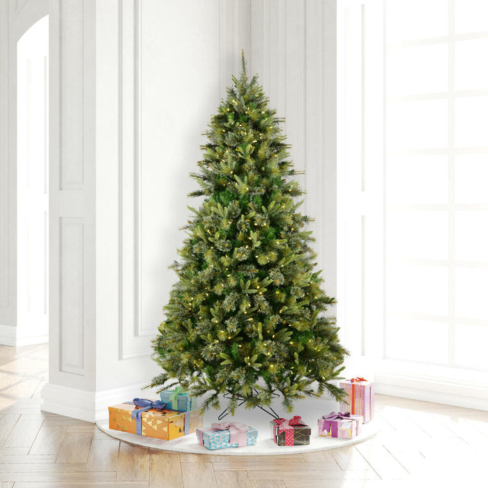 6'6"Hx49"W PE Cashmere Pine Artificial Christmas Tree, LED Pre-Lit -Green - A118266LED