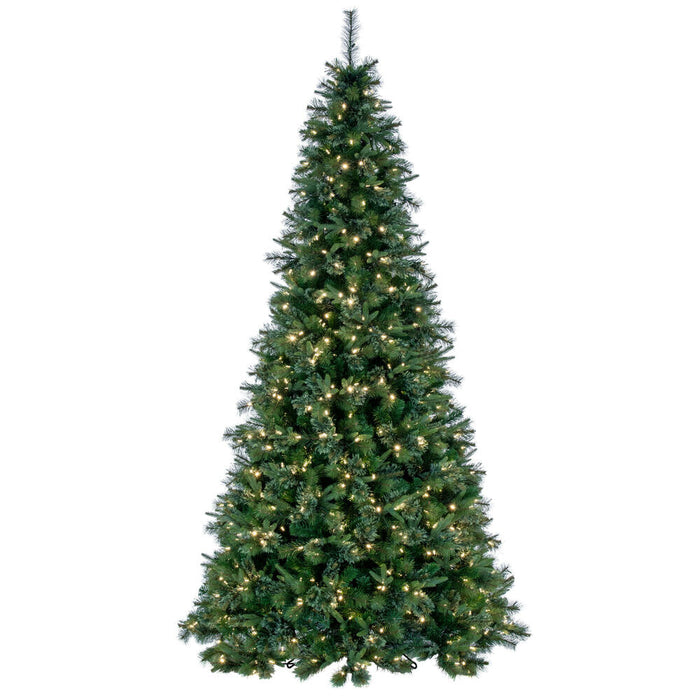 8'6"Hx61"W PE Cashmere Pine Artificial Christmas Tree, LED Pre-Lit -Green - A118281LED